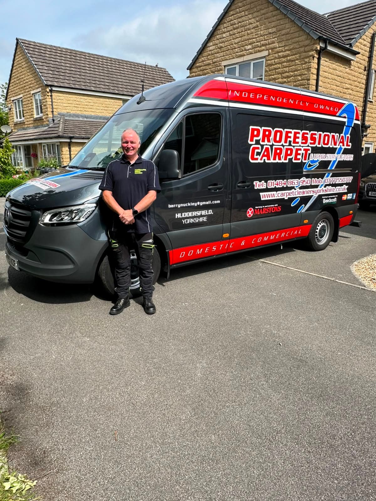 Barry Nuckley with the company van